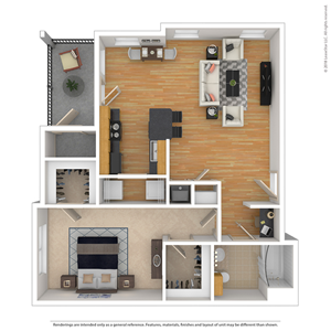 One Bedroom / One Bath floor plan