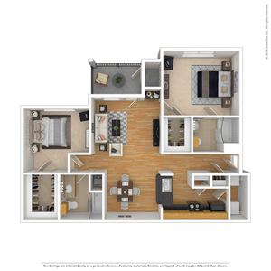 Two Bedroom / Two Bath floor plan
